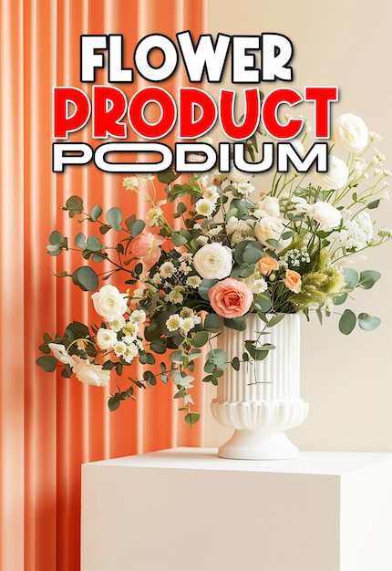 A poster for flower product podium background