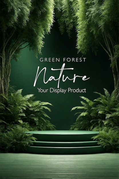 PSD a poster for the forest with the words nature your display