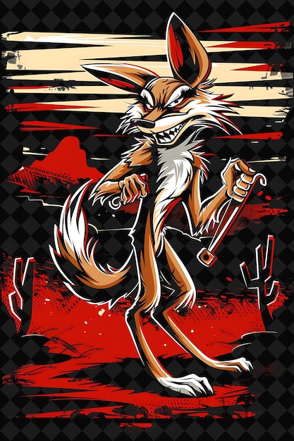 a poster for a fox with a sword in his hand