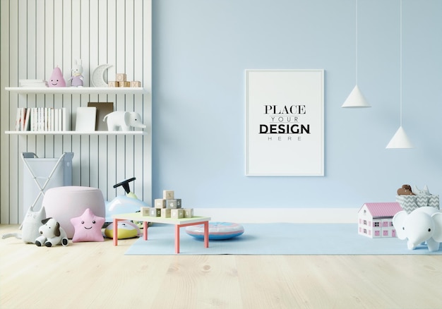 Poster Frame in Children's bedroom mockup