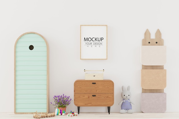 Poster Frame in Kids room Psd Mockup