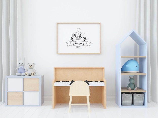 Poster Frame in Kids room Psd Mockup