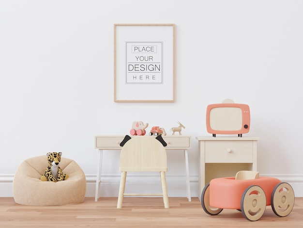 Poster Frame in Kids room Psd Mockup