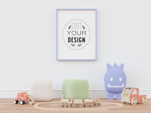 Poster Frame in Kids room Psd Mockup