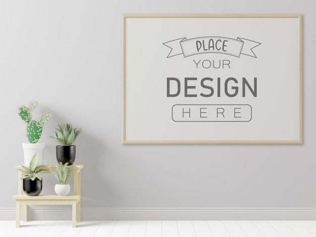 Poster Frame in living room  Mockup