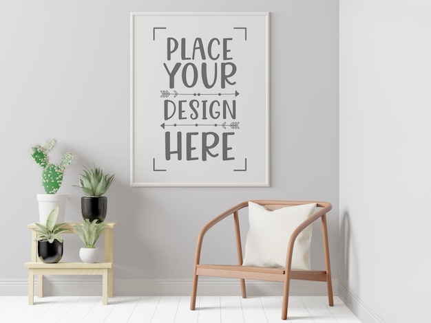 Poster Frame in living room  Mockup