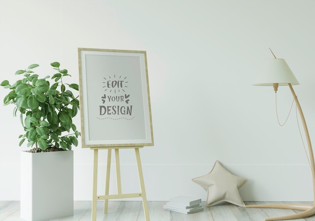 Poster Frame in living room  Mockup