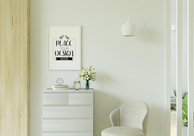 Poster Frame in living room mockup