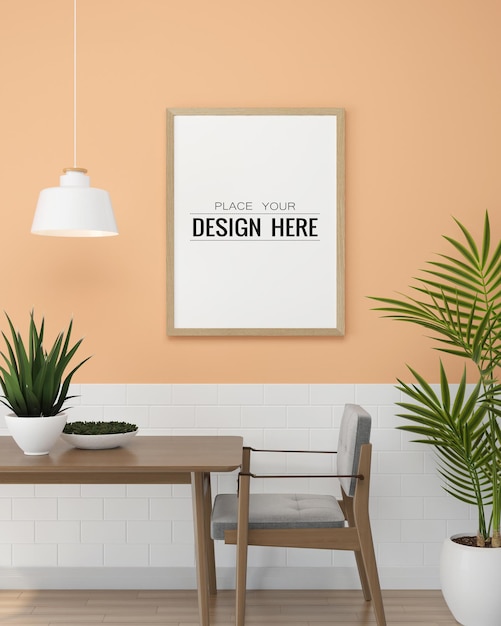 Poster Frame in living room mockup