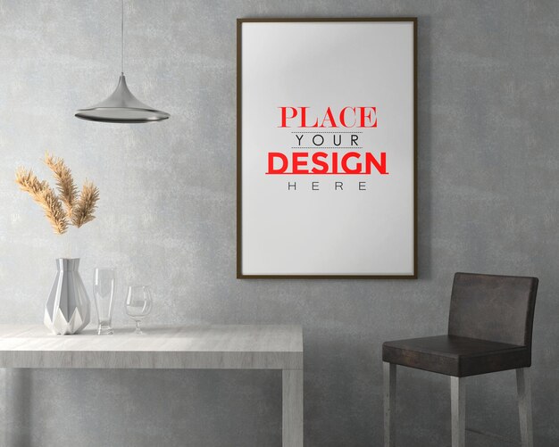 Poster Frame in living room Mockup