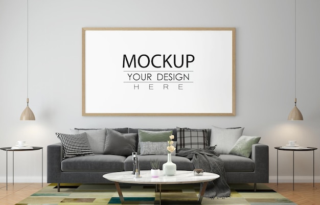 Poster Frame in living room Mockup