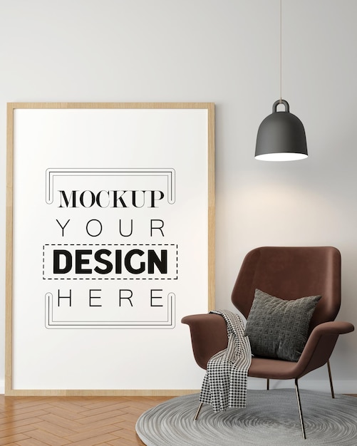 Poster Frame in living room Mockup