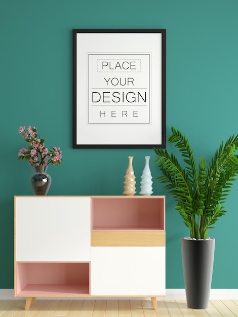 Poster Frame in living room Mockup