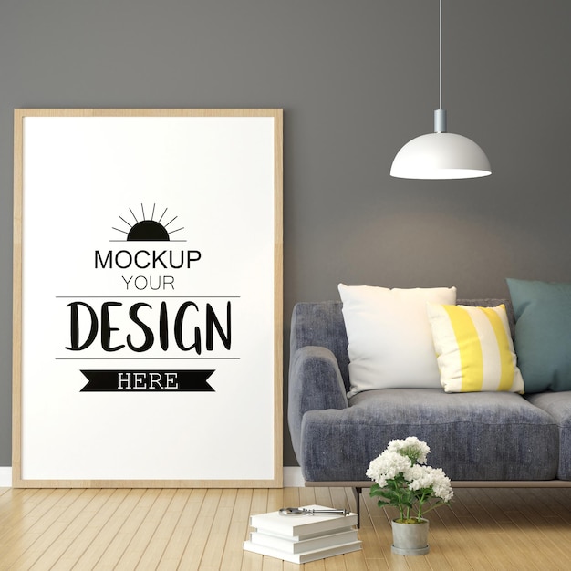 Poster Frame in living room Mockup