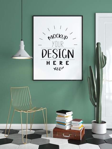 Poster Frame in living room Mockup