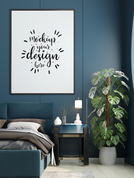 Poster Frame in living room  Mockup