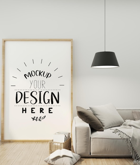 Poster Frame in living room  Mockup