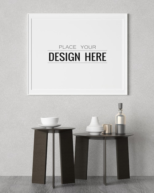 Poster Frame in living room  Mockup