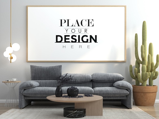 Poster Frame in living room  Mockup