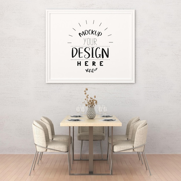 Poster Frame in living room  Mockup