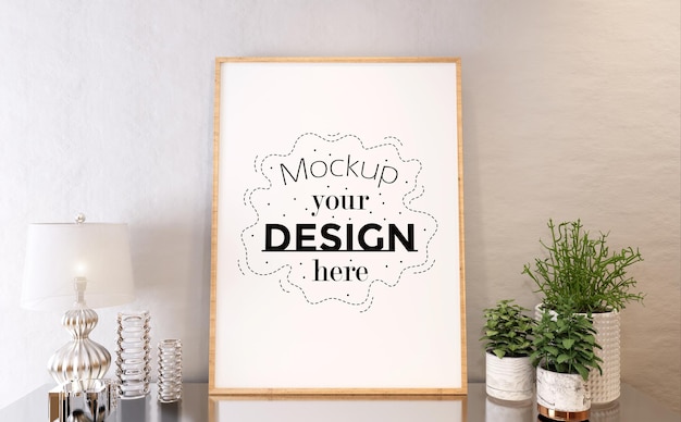 Poster Frame in living room  Mockup