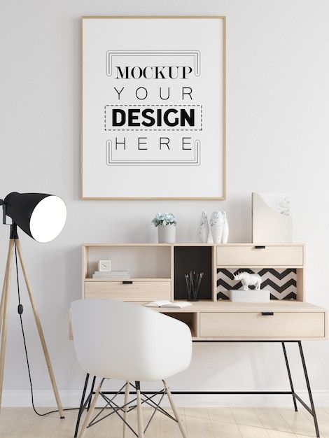 Poster Frame in living room  Mockup