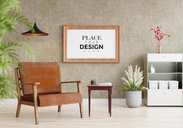 Poster Frame in living room Mockup