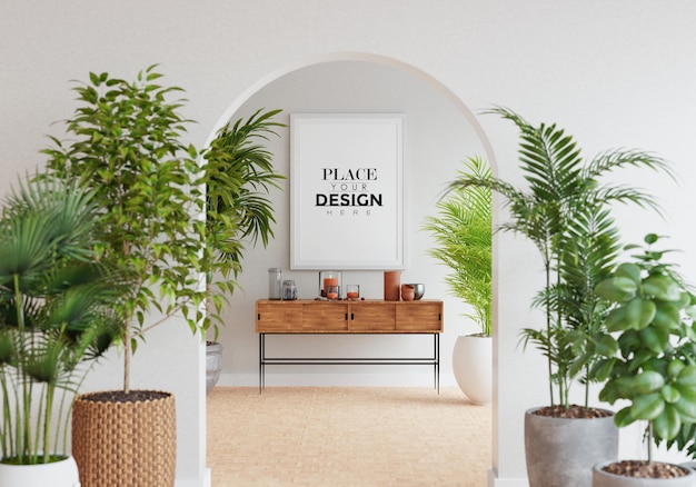 Poster Frame in living room Mockup