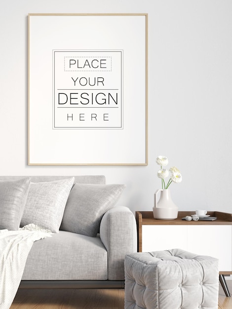 Poster Frame in living room Mockup