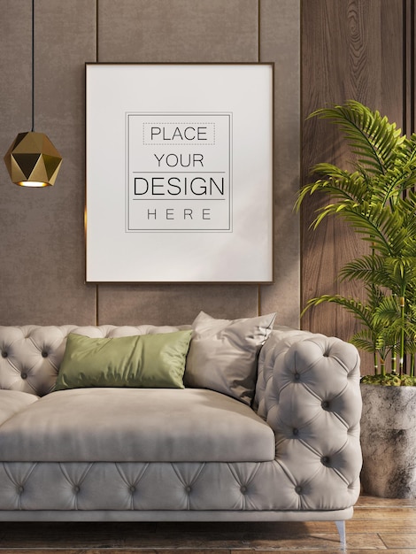 Poster Frame in living room Mockup