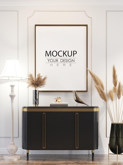 Poster Frame in living room Mockup