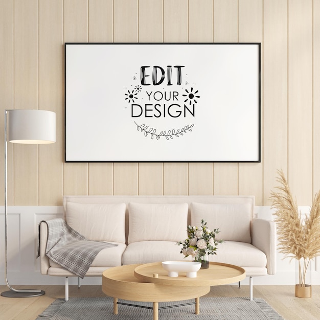 Poster Frame in living room Mockup