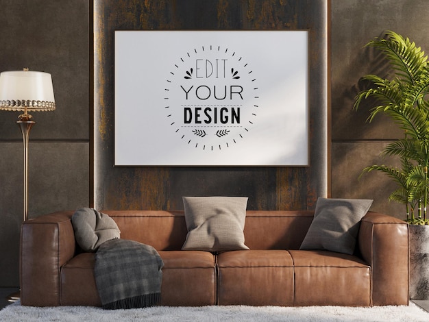 Poster Frame in living room Mockup