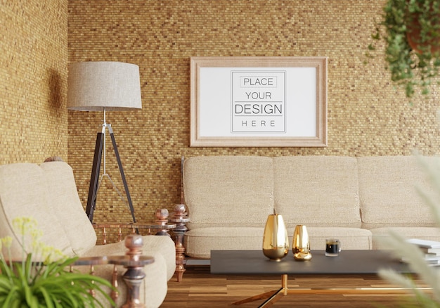 Poster Frame in living room Mockup