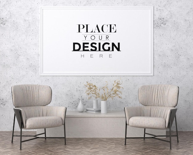 Poster Frame in living room Mockup