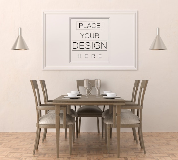 Poster Frame in living room Mockup