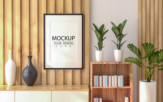 Poster Frame in living room Mockup