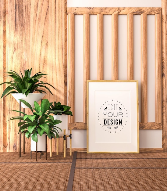 Poster Frame in living room Mockup