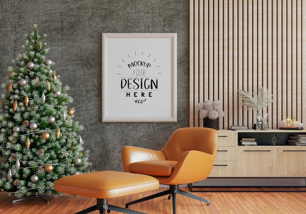 Poster Frame in living room Mockup