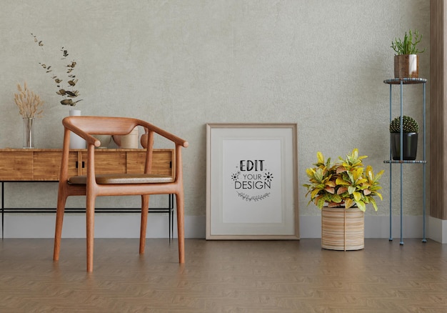 Poster Frame in living room Mockup