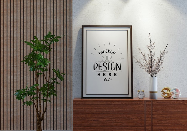 Poster Frame in living room Mockup