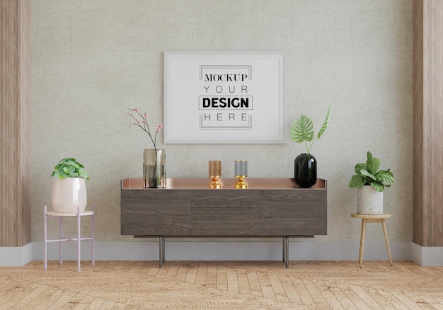 Poster Frame in living room Mockup