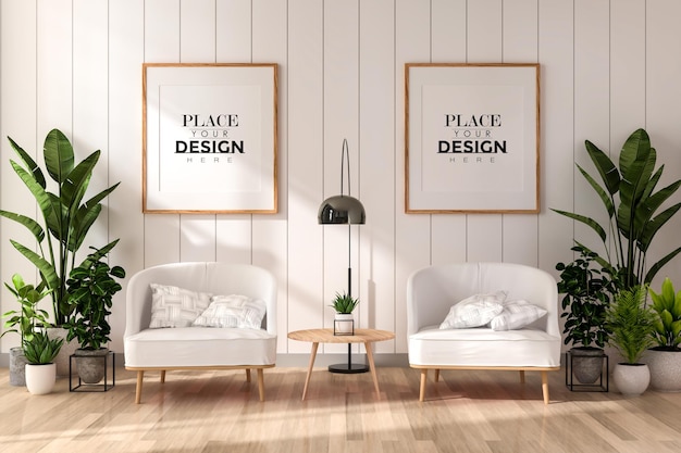 Poster Frame in living room Mockup