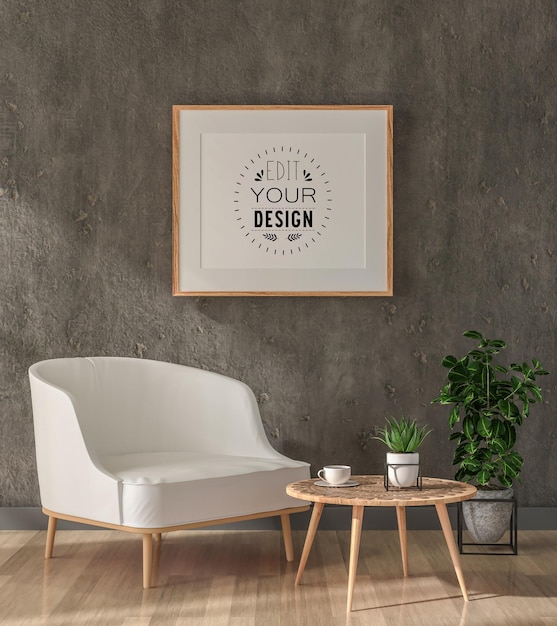 Poster Frame in living room Mockup