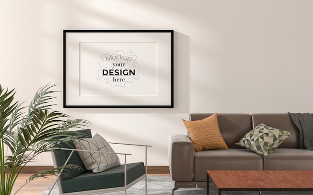 Poster Frame in living room Mockup