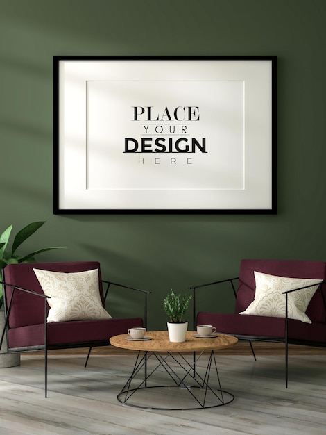 Poster Frame in living room Mockup