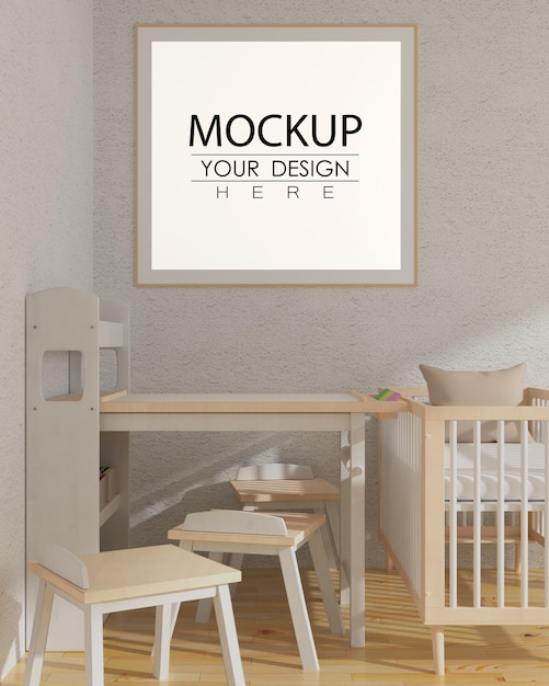 Poster Frame in living room Psd Mockup