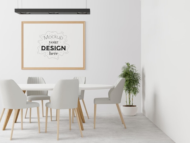 Poster Frame in living room Psd Mockup