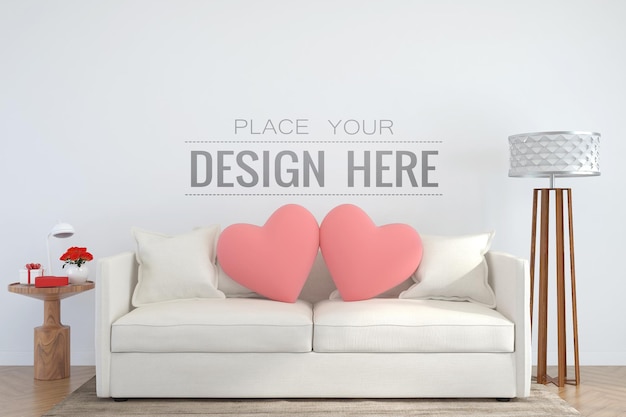 Poster Frame in living room Psd Mockup