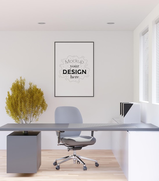 Poster Frame in living room Psd Mockup